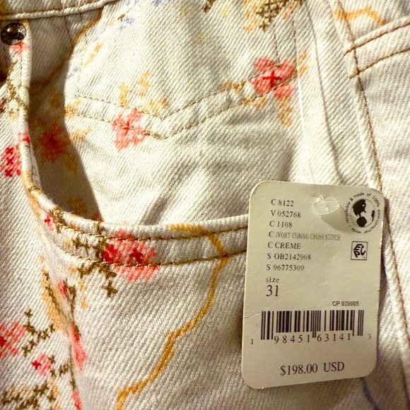 Free People Floral Denim Pants - Picture 3 of 6